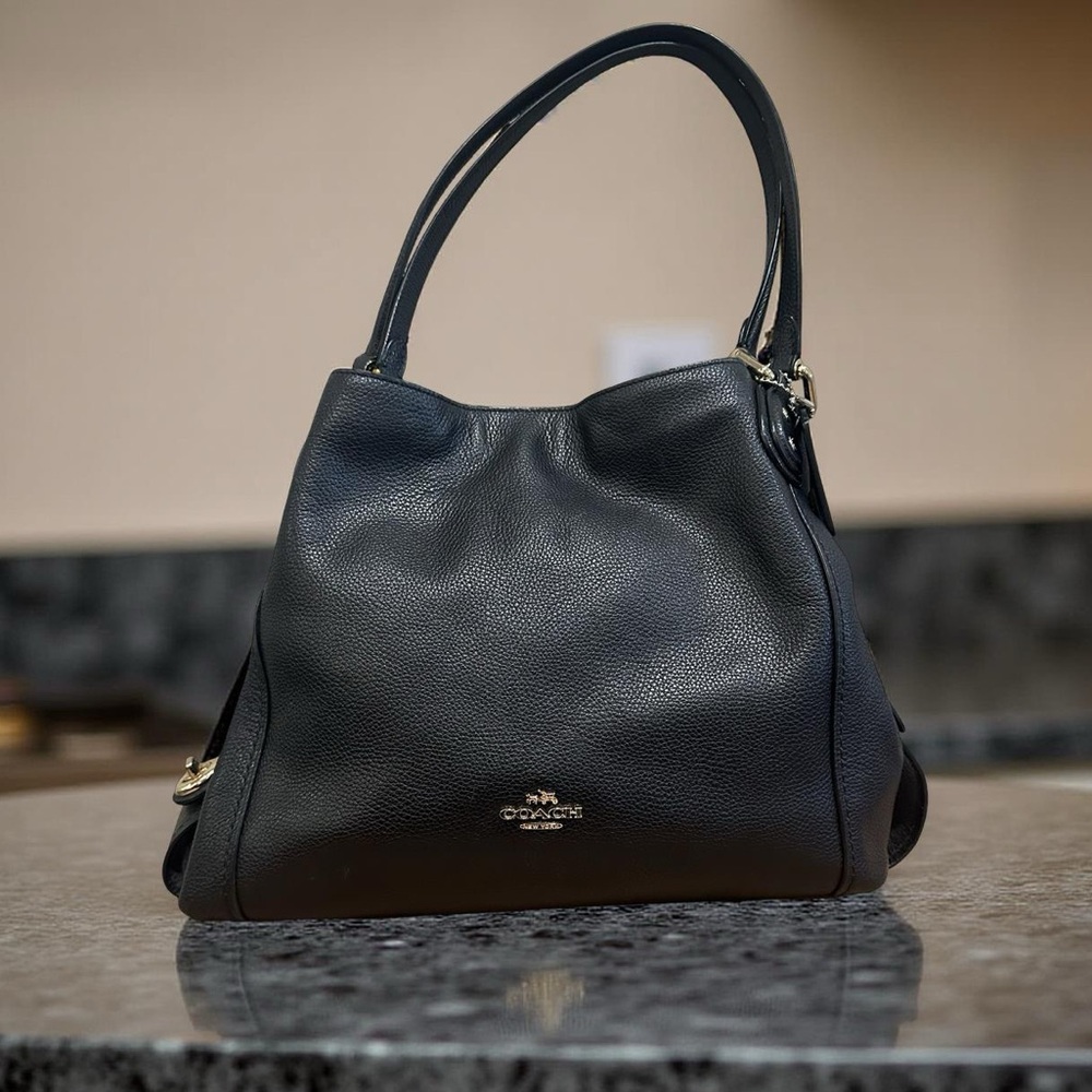 Coach Black Leather Shoulder Bag